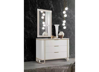 Chambre à coucher ensemble commode miroir nouveau Luxe Complet neuf Blanc 2 pièces