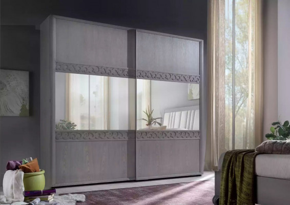 Armoire à portes coulissantes Armoire Armoire avec miroir Bois de luxe Moderne
