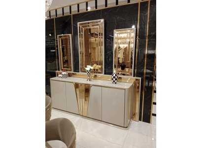 Luxueuse commode moderne avec 3 miroirs design exclusif et de haute qualité.