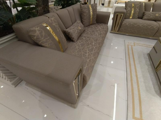 Canapé 3 places Textile Bois Canapé moderne Canapé rembourré Canapés Design Luxe Nouveau Canapé