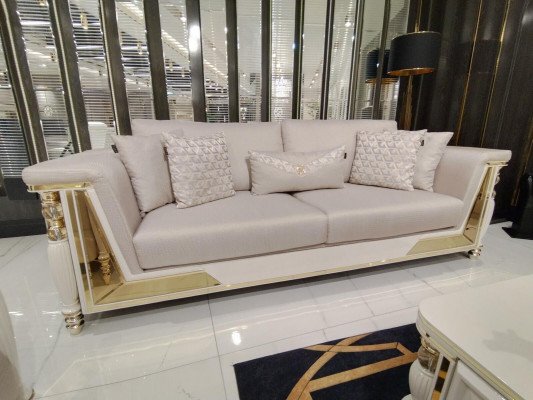 Canapé trois places Rembourrage Canapé 3 places Design Mobilier de luxe Canapé en textile neuf