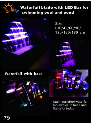 Système de piscine à fontaine de cascade en acier inoxydable décoration de piscine en acier inoxydable
