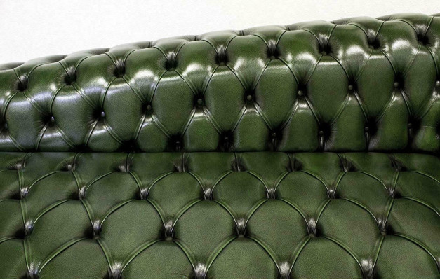 Chaise longue Canapé Chesterfield Canapé vert Ottoman Chaise longue Recamiere Cuir Chiase