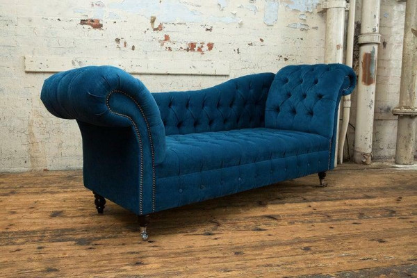 Chaise longue tabouret siège chaise longue baroque rococo art nouveau classique bleu e nouveau