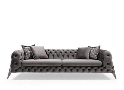 Designer Gray 4-Sitzer Sofa Luxus Vier-Sitzer Polstermöbel Couches