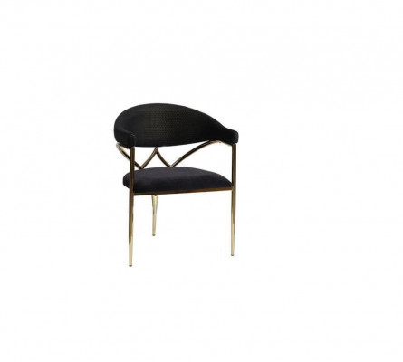 Chaise noire en acier inoxydable cadre en bois Chaises de salle à manger Moderne Siège simple