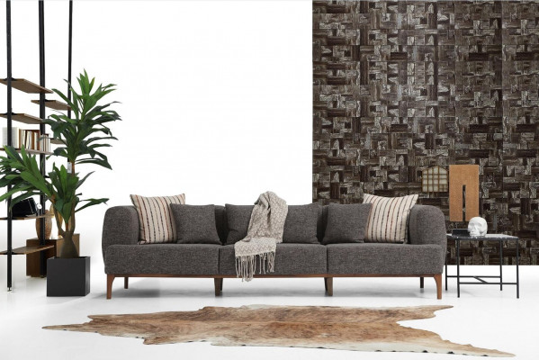 Canapé trois places Canapé trois places Tissu gris Salon Luxe Moderne Nouveau