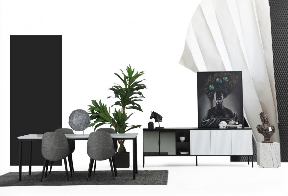 Groupe Salle à manger Table à manger Chaises Table Bois Ensemble 5 pièces Gris Design Ensemble
