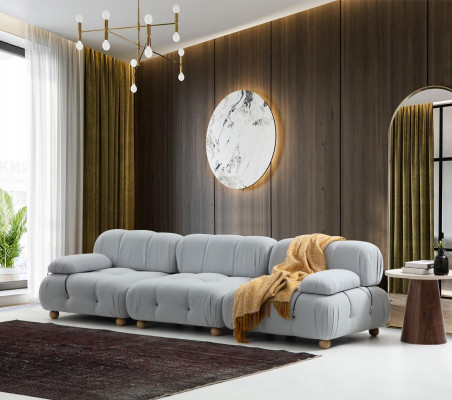 Ensemble de canapé complet Ensemble de canapé 3 places 2 places 1 place Moderne Tissu Gris
