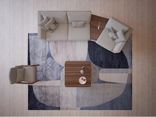 Mobilier rembourré Canapé Divan Trois places Salon Design Fauteuil Bois Textile