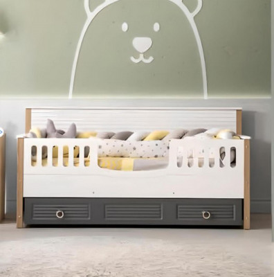Cadre de lit Lit pour enfants parfait Bois Chambre d'enfant Cadre de lit en gris