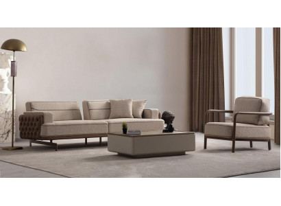 Ensemble de salon beige moderne ensemble de salon en cuir luxueux à trois places fauteuil rembourré 2 pièces neuf