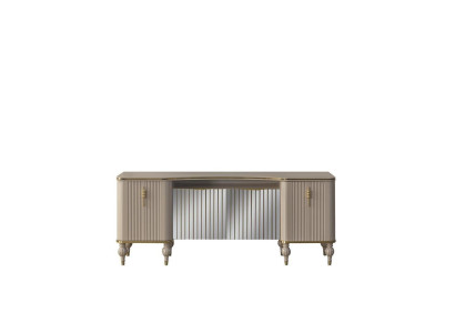 Buffet latéral beige moderne, luxueux buffet en bois pour le salon, nouveau cabinet.