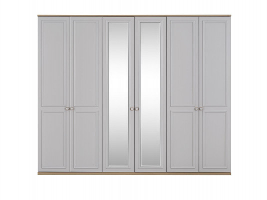 Armoire de chambre Armoire Armoire Gris Bois Miroir 6 portes