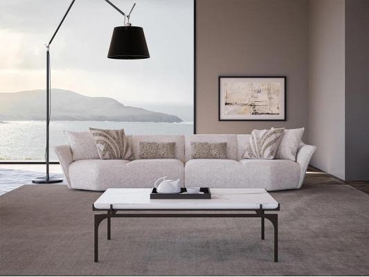 Canapé moderne 4 places Sofa Upholstered Salle de séjour Tissu Meubles nouveaux
