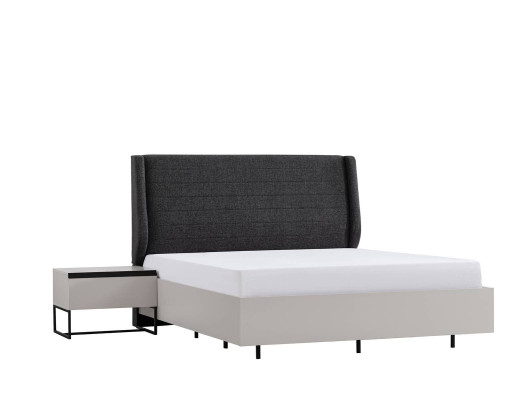 Suite de chambre Lit double Lit Tables de chevet Bois Ensemble 7 pièces Blanc