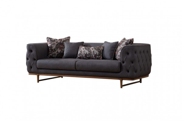 Canapé Chesterfield noir Lit Designer fonction Salle de séjour 3 places