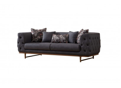 Canapé Chesterfield noir Lit Designer fonction Salle de séjour 3 places