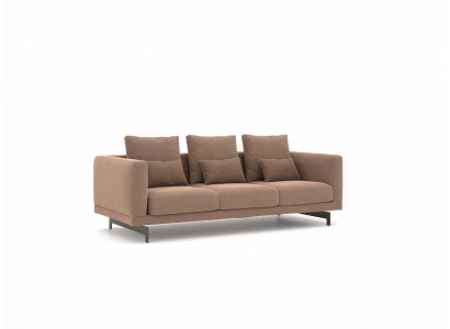 Salon Marron Canapé trois places de luxe Tissu de design mobilier rembourré