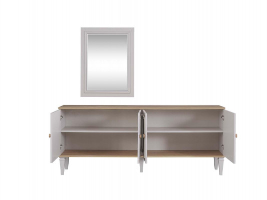 Suite Buffet avec miroir Buffet Commodes Salle à manger Bois Gris