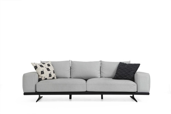 Ensemble de canapé Canapé 3 places Fauteuil Trois places Gris Moderne Siège en tissu