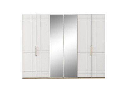 Armoires Vêtements Armoire Blanc Bois Miroir 6 portes neuf