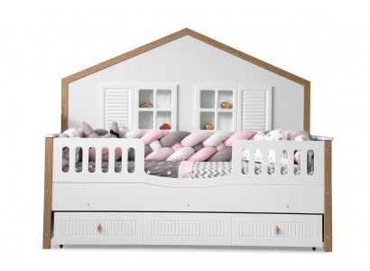 Cadre de lit Lit d'enfants Lit Chambre d'enfants Mobilier de chambre d'enfants Blanc Bois