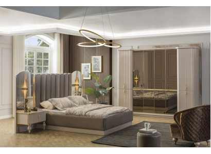 Chambre de luxe Lit double Armoire Tables de chevet