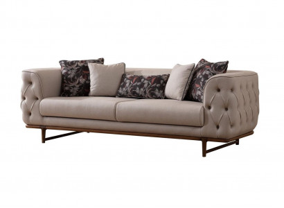 Beige clair Chesterfield Trois places Luxueux canapé élégant à trois places revêtement 