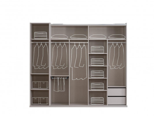 Armoires de vêtements Armoires modernes Armoires Armoire en bois blanc avec miroir de luxe