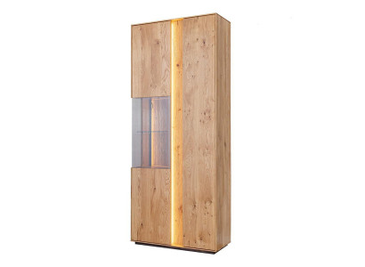 Salle de séjour Vitrine en bois brun Vitrine LED Armoire en bois Armoire en verre nouvelle