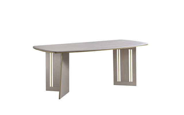 Table de salle à manger beige Meubles en bois modernes Table semi-ovale Table de salle à manger design