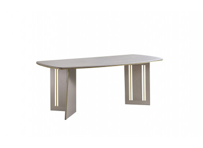 Table de salle à manger beige Meubles en bois modernes Table semi-ovale Table de salle à manger design