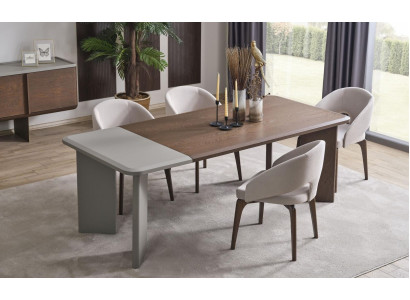 Jeu de salle à manger moderne, table à manger design, 4 chaises, ensemble élégant de 5 pièces.