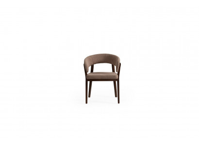 Chaise de salle à manger marron moderne de luxe, chaises rembourrées avec cadre en bois.