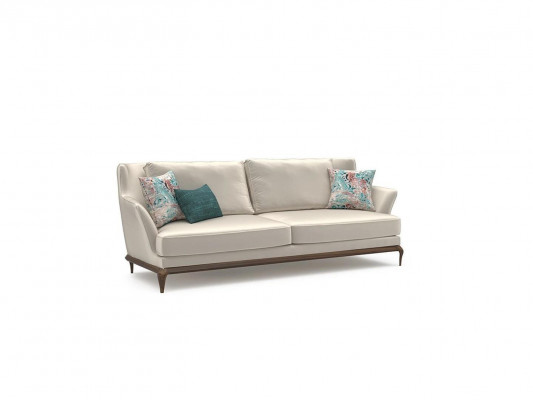 Moderne canapé complet 2x en tissu blanc trois places Design de salon Canapés sofa