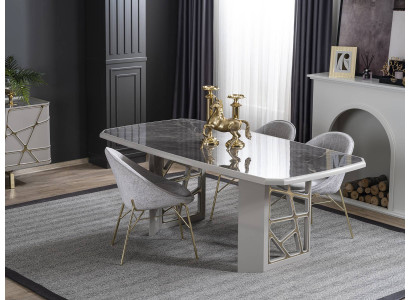Salle à manger Mobilier moderne Table à manger luxueuse 4 chaises Suite moderne