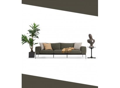 Canapé 2 places en tissu gris au design moderne pour salon en polyester