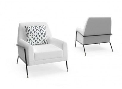 Fauteuil de designer Mobilier de salon Ameublement Blanc Textile Chaise TV Salon