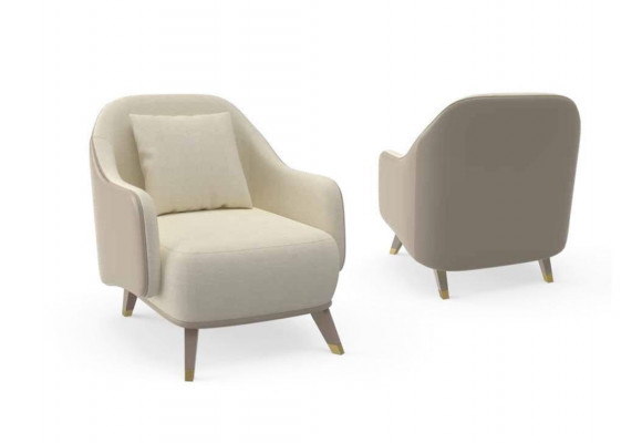 Fauteuil 1 place Canapés rembourrés Design Luxe Tissu Canapé Blanc Neuf