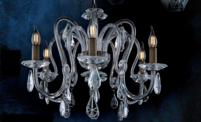 Lustre en cristal lumière suspendue Plafonnier Bohème de Lampe