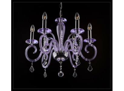 Bohême Lustre Moderne Plafonnier Lustre Cristal Mauve Lampe