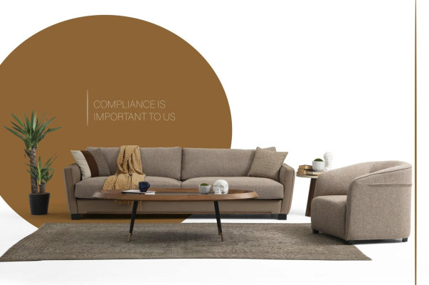 Ensemble de canapés 4 places Fauteuil 4 places Moderne Tissu beige Design ensemble