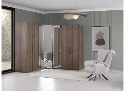 Armoire d'angle Armoire Armoire en bois marron miroir 7 portes grande
