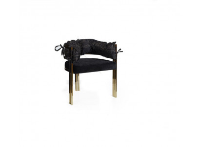 Chaise de salle à manger design en métal noir Chaises de luxe en acier inoxydable