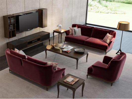 Luxueux nouvel ensemble de canapés Design de mobilier de salon Canapé en tissu Fauteuil