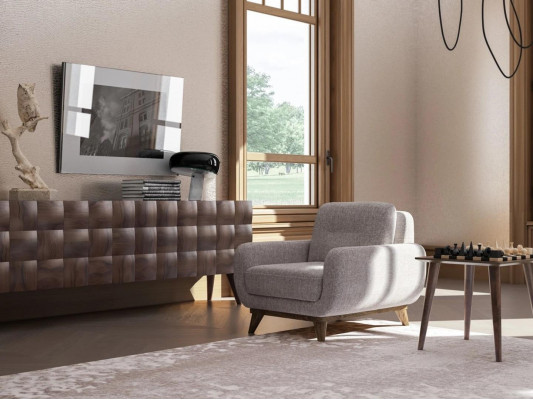 Fauteuil design de luxe Drau Salon Meubles rembourrés Rembourrage Tissu Textile Ameublement neuf