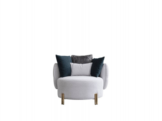 Fauteuil blanc en textile de luxe, une place, design, pour salon, fauteuil rembourré