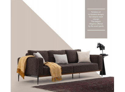 Canapé trois places Canapé 3 places Tissu Design Canapés modernes Salon Gris