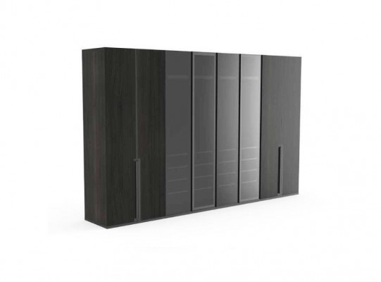 Garde-robe Chambre Armoire de Luxe 8 portes Armoire Noire